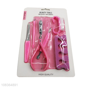 New arrival 7 pieces manicure pedicure set stainless steel nail clipper set