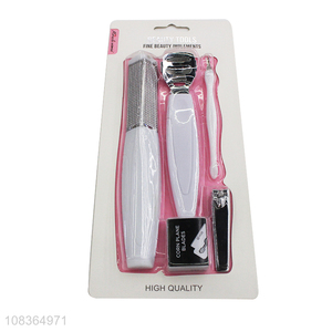 High quality 5 pieces manicure pedicure set stainless steel foot rasp kit