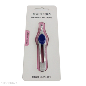 China yiwu wholesale creative hollow eyebrow tweezer for beauty