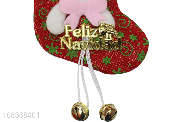 Wholesale from china christmas hanging socks ornaments with bell