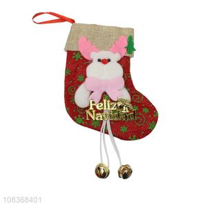 Wholesale from china <em>christmas</em> hanging socks ornaments with <em>bell</em>