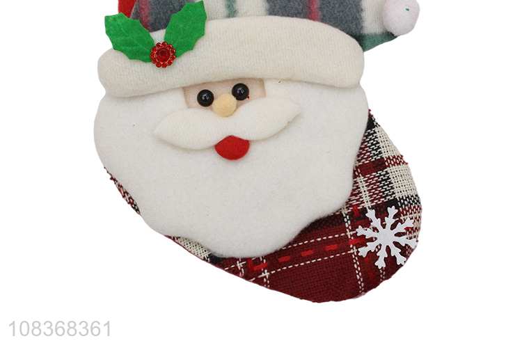 Cute design santa claus shape christmas hanging socks for decoration