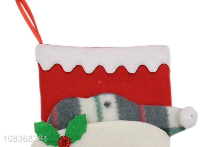 Cute design santa claus shape christmas hanging socks for decoration