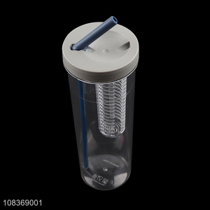 High quality fruit infuser water tumbler sports bottle with straw