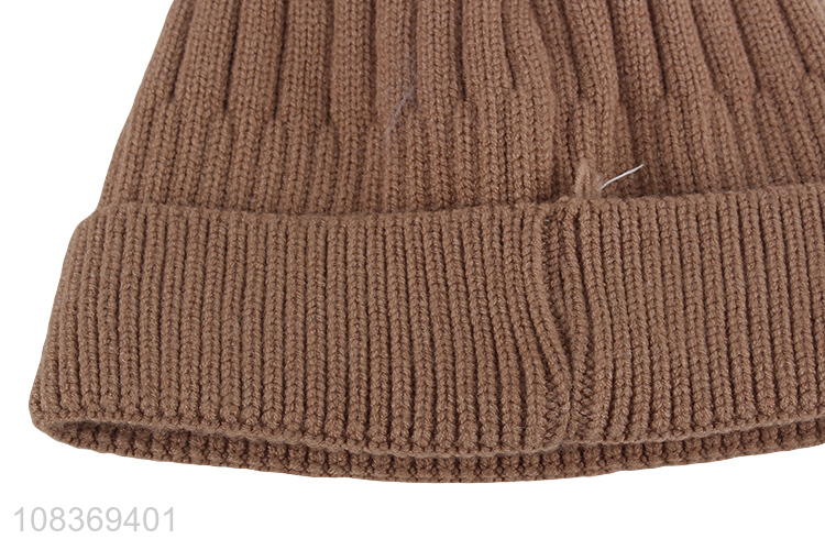 Simple design warm winter knitted hat beanies hat for sale