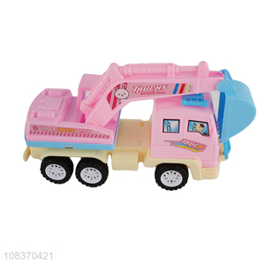 Wholesale cartoon excavator truck toy plastic construction car toy