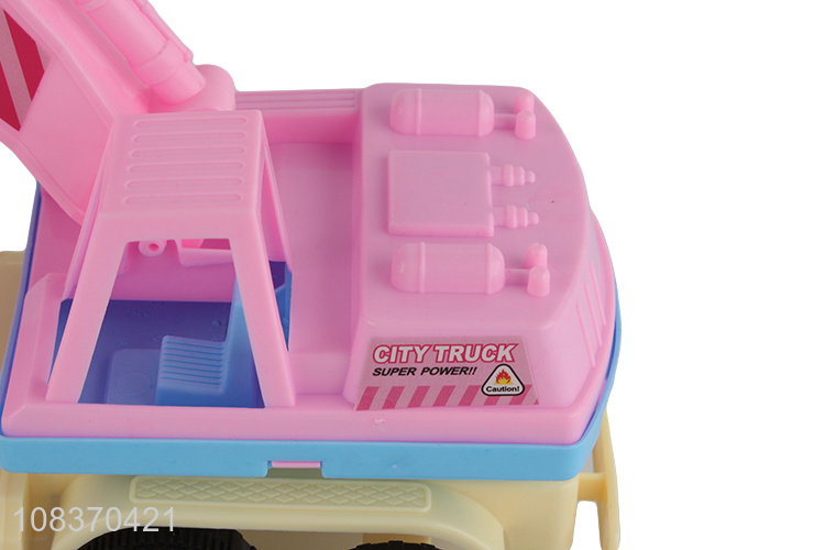Wholesale cartoon excavator truck toy plastic construction car toy