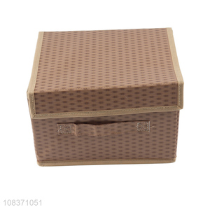 Good quality collapsible non-woven storage box with lid and handle