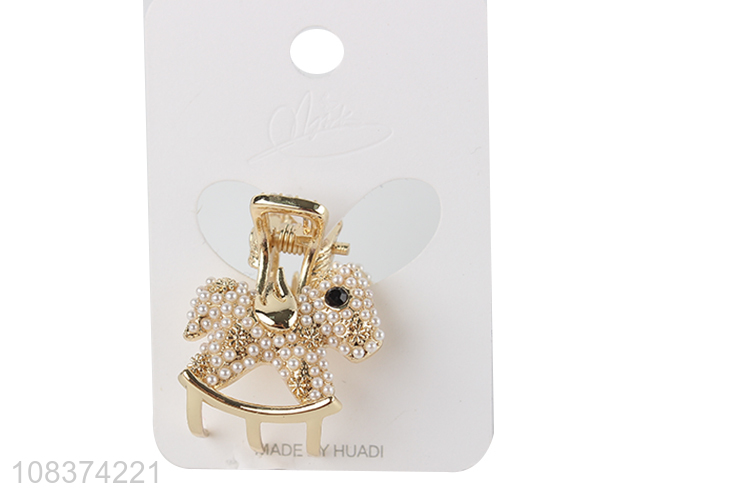 China wholesale pearl decoration mini hair claws for women