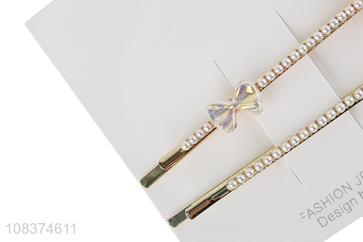 Factory direct sale pearl decoration ladies hairpin wholesale
