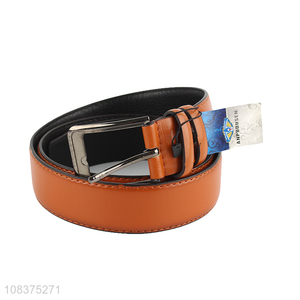 China <em>manufacturer</em> men's casual belt with metal single prong buckle