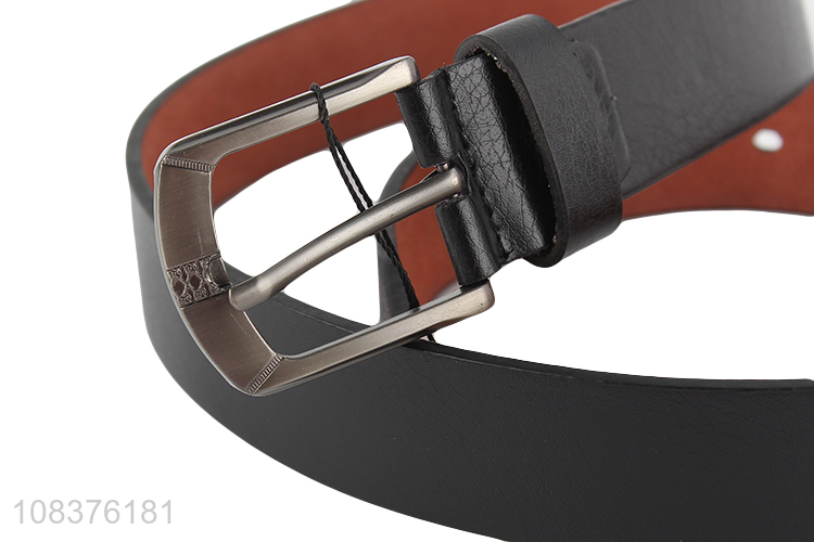 New arrival men's pu leather belt metal pin buckle belt for jeans