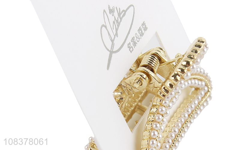 Hot Sale Alloy Hair Clip Fashion Claw Clip With Pearls