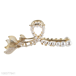 Fashion Design Alloy <em>Claw</em> <em>Clip</em> With Pearls For Women