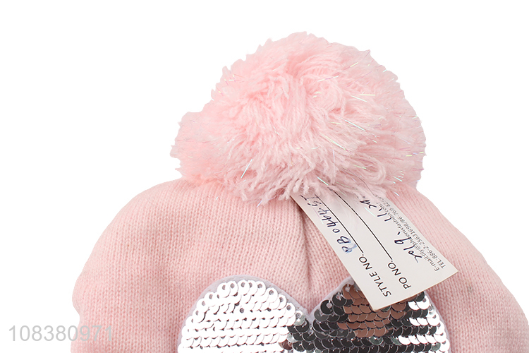 Fashion Toddler Baby Earmuffs Hat Knitted Winter Hat