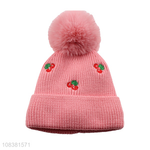Fashion Design Girls Knitted Hat Winter Hat For Kids