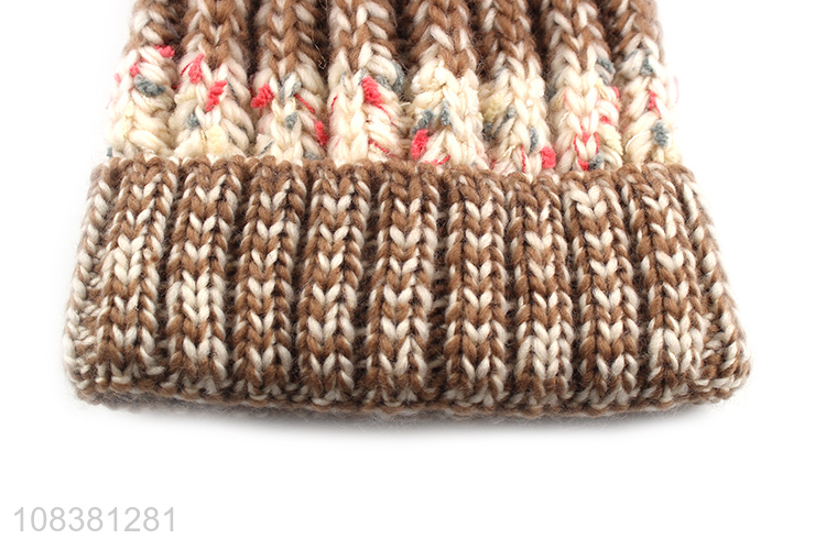 Custom Comfortable Knitted Hat Winter Beanie For Ladies