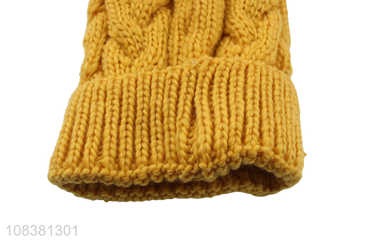 Good Quality Women Knitted Hat Fashion Beanie With Pompon Ball
