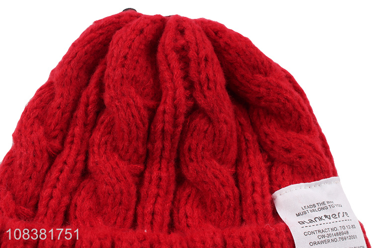 Fashion Design Winter Warm Beanie Knitted Hat For Adults