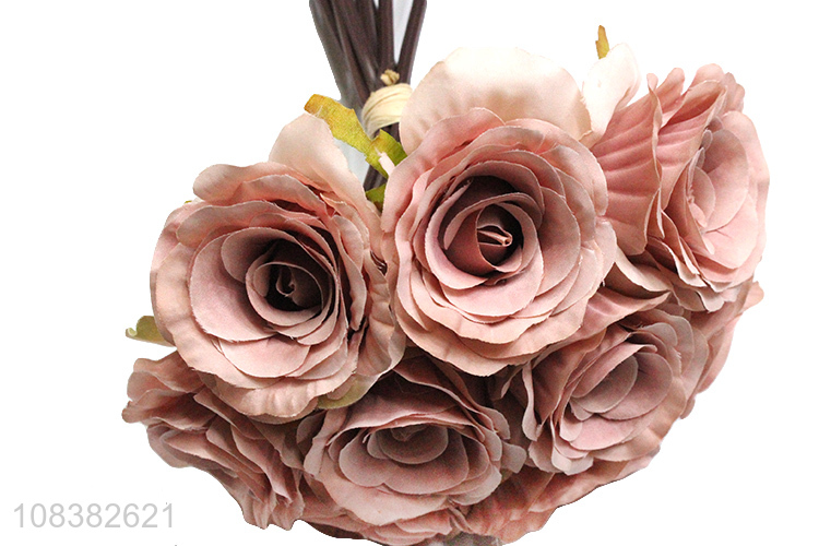 Factory price 9heads wedding artificial bridal bouquet for sale