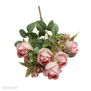 Yiwu wholesale pink artificial chinese rose for decoration