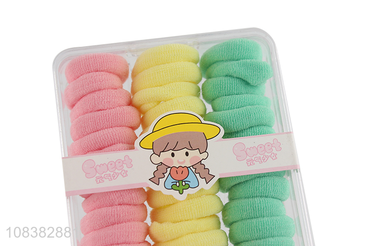 Wholesale candy colored terry cloth hair rings elastic hair ties