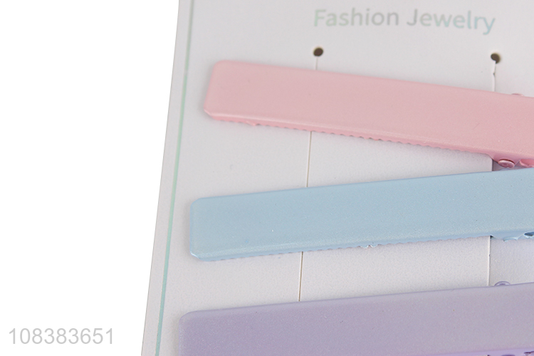 Good price 3 pieces macaron colors non-slip alligator hair barrettes clips