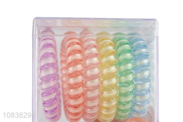 New design luminous telephone cord hair bands spiral hair ties