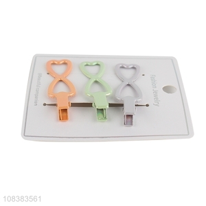 Good quality multi-color plating <em>bow</em> <em>tie</em> hair clips metal hair clips