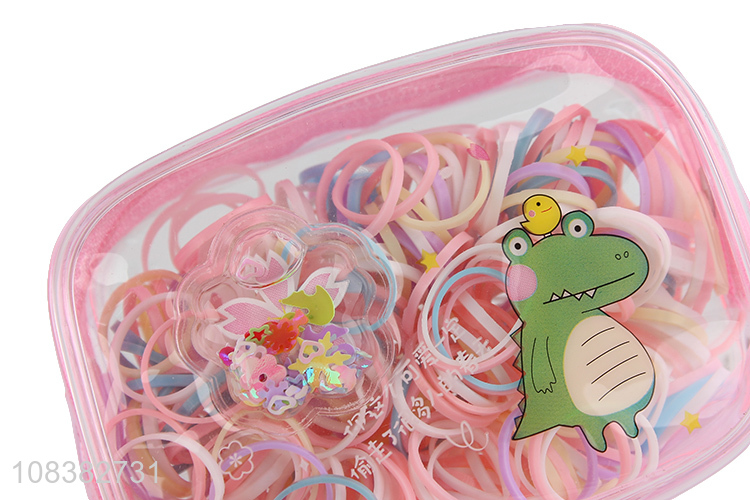 Best selling mini hair bands tiny hair rings with zippered bag