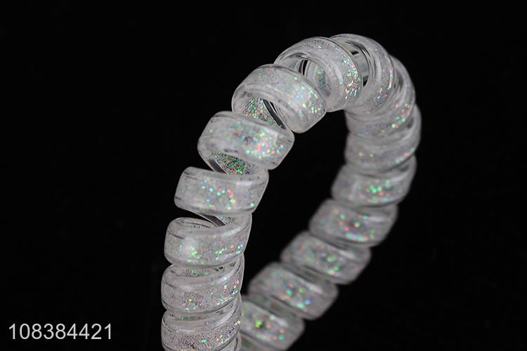 Yiwu market fashion telephone wire hair rope ladies hair ring