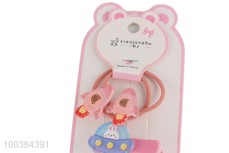 High quality cute cartoon hairpins hair rope set for kids