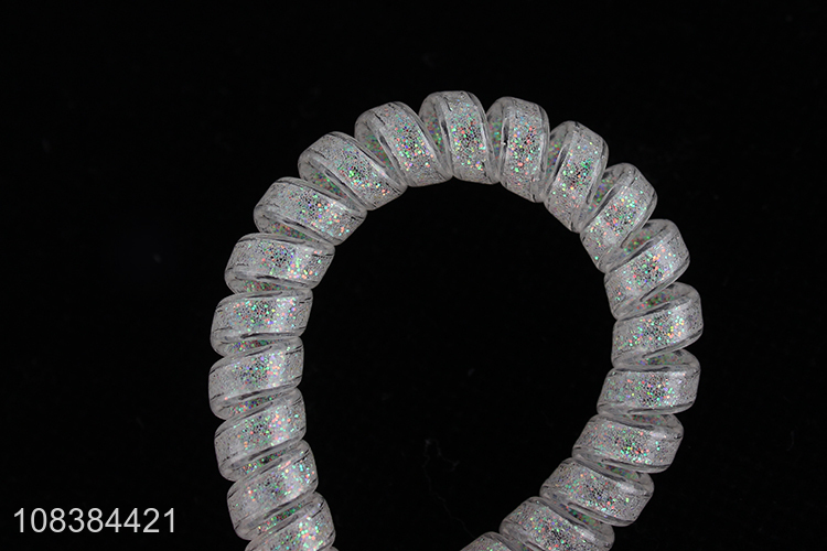 Yiwu market fashion telephone wire hair rope ladies hair ring