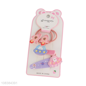 High quality cute cartoon hairpins hair rope set for kids