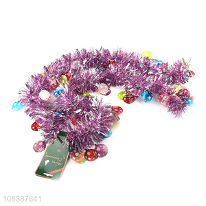 Wholesale metallic Christmas tinsel artificial <em>garland</em> for party decoration