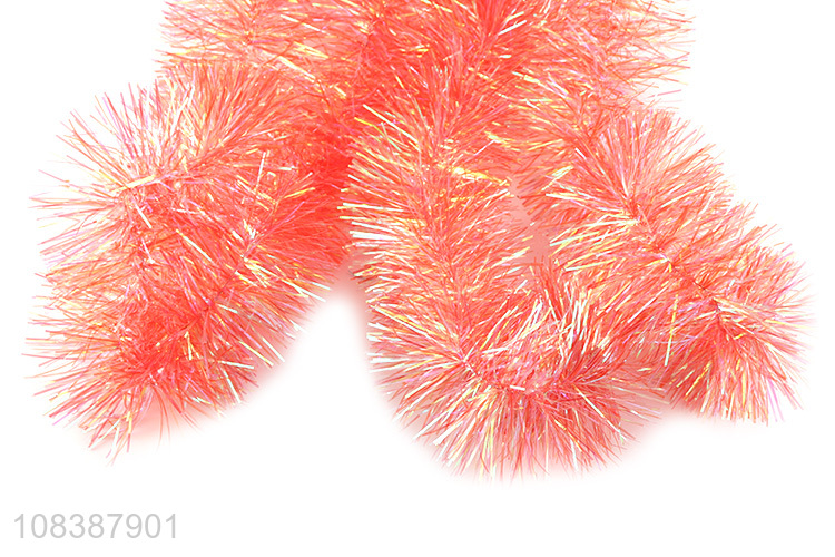 High quality Christmas tree hanging ornaments metallic glitter tinsel garland