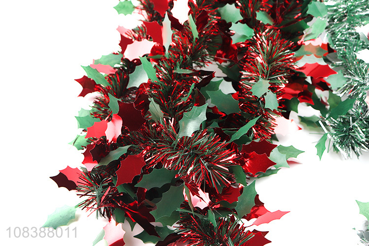 Factory supply Christmas tree tinsel garland hanging metallic streamers