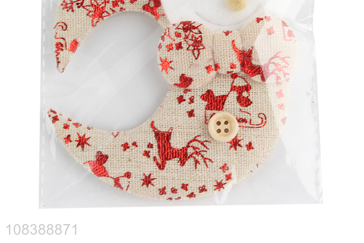 Good Sale Snowman Moon Design Christmas Hanging Ornaments Non-Woven Crafts