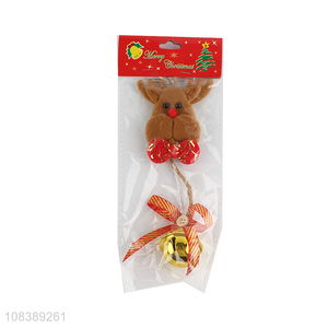 Custom Non-Woven <em>Christmas</em> Elk Hanging Ornament With <em>Bell</em>