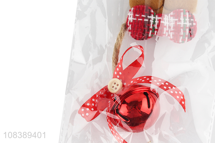 Cute Christmas Elk Hanging Ornament With Small Bell For Christmas