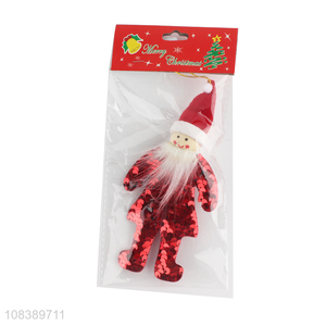 High Quality Sequins Santa Claus Pendant Christmas Hanging Ornament