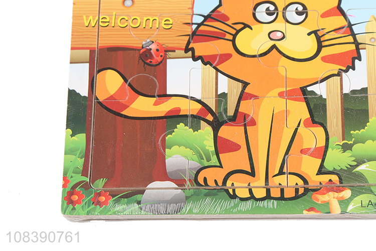 Best quality cartoon tiger wooden puzzle toy for sale