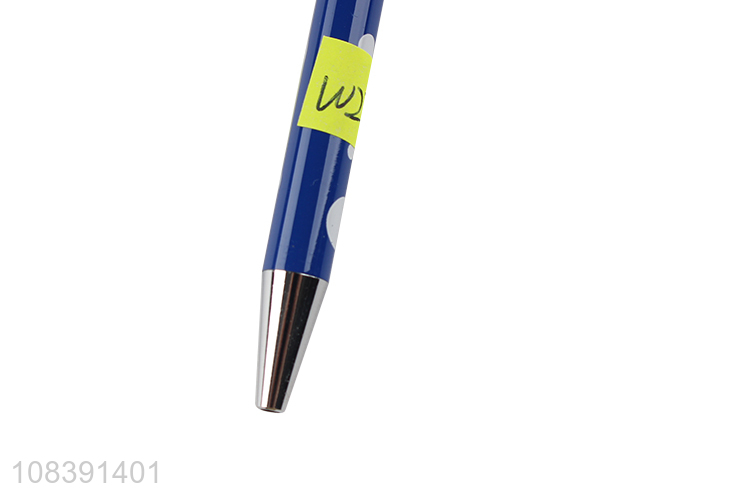 Hot selling fashionable polka dot press type ballpoint pens metal pens