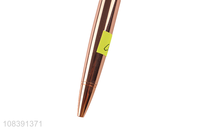 Wholesale office school stationery luxury rose gold metal ballpoint pen