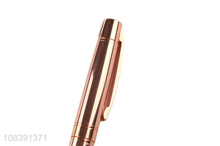 Wholesale office school stationery luxury rose gold metal ballpoint pen