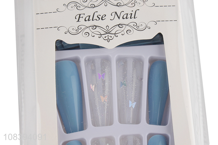 High quality long coffin false nails press on fake nails wholesale