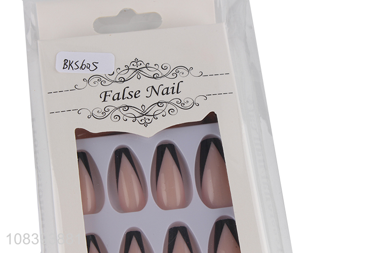 New arrival simple style long coffin glossy fake nails false nail tips