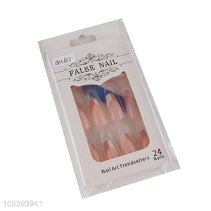 Popular items full cover fake nail set ABS false nails with <em>glue</em>