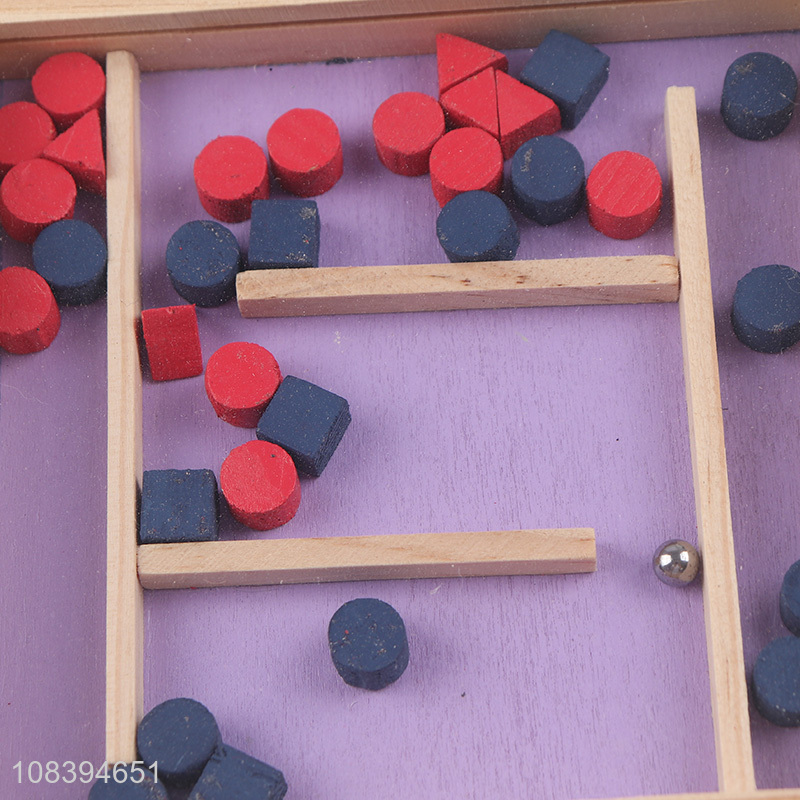 Factory price creative wooden labyrinth grid for children