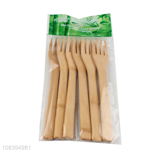 Yiwu direct sale bamboo <em>fork</em> <em>disposable</em> dinner <em>fork</em>